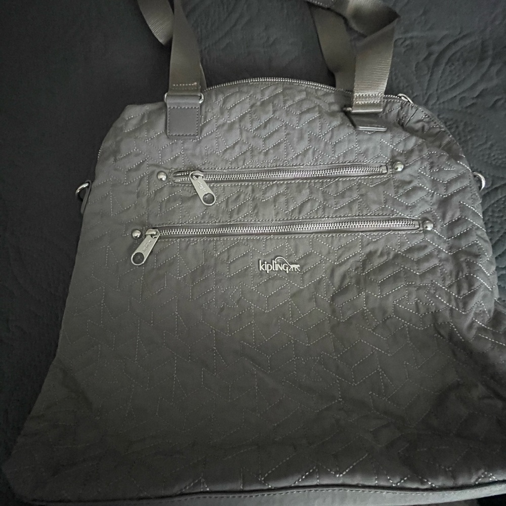 Kipling Gray Computer Tote Bag With Double Handle… - image 3